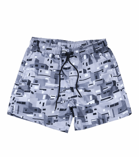 Urban Mosaic Print Swim Shorts