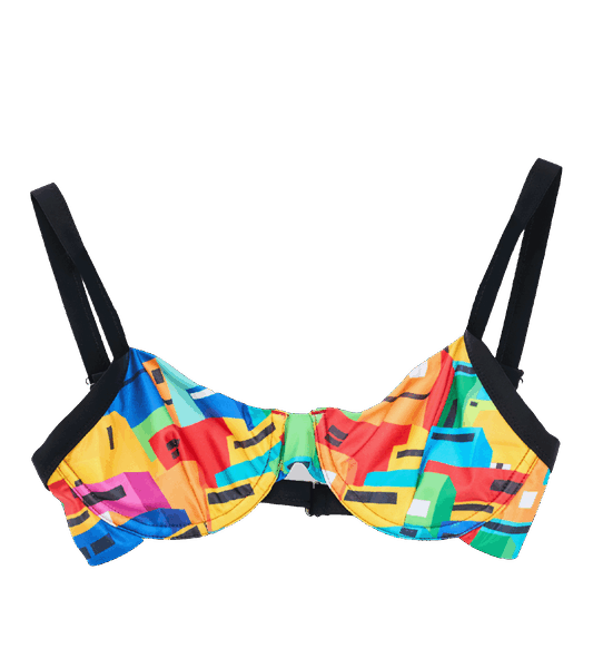 Urban Mosaic Print Bikini Top Multi