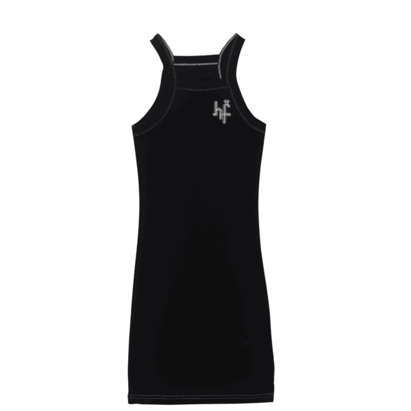 HF WHITE ON BLACK STRETCHY GOWN