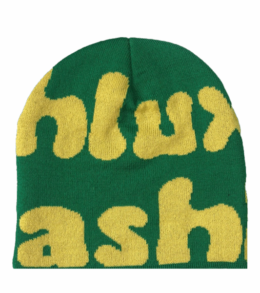 Ashluxe Yellow Logo Beanie Green