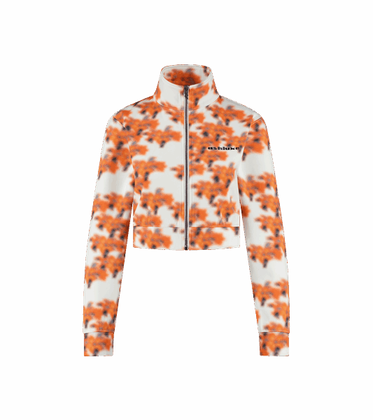 Ashluxe Female Printed Track Jacket Orange Flower Aop