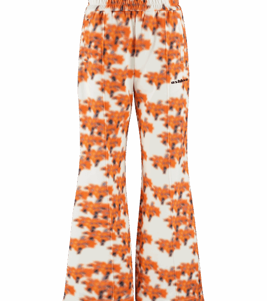 Ashluxe Female Printed Track Pant Orange Flower Aop
