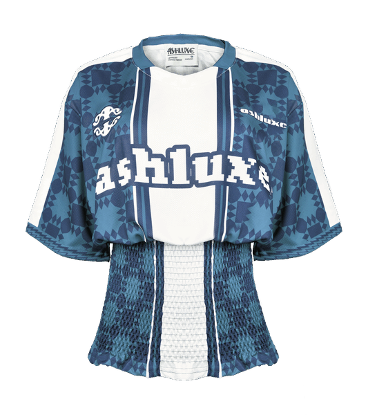 Ashluxe Pixel Ruched Female Jersey Blue