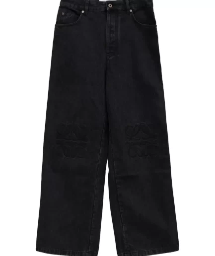 Loewe Anagram Baggy Jeans in Denim – black