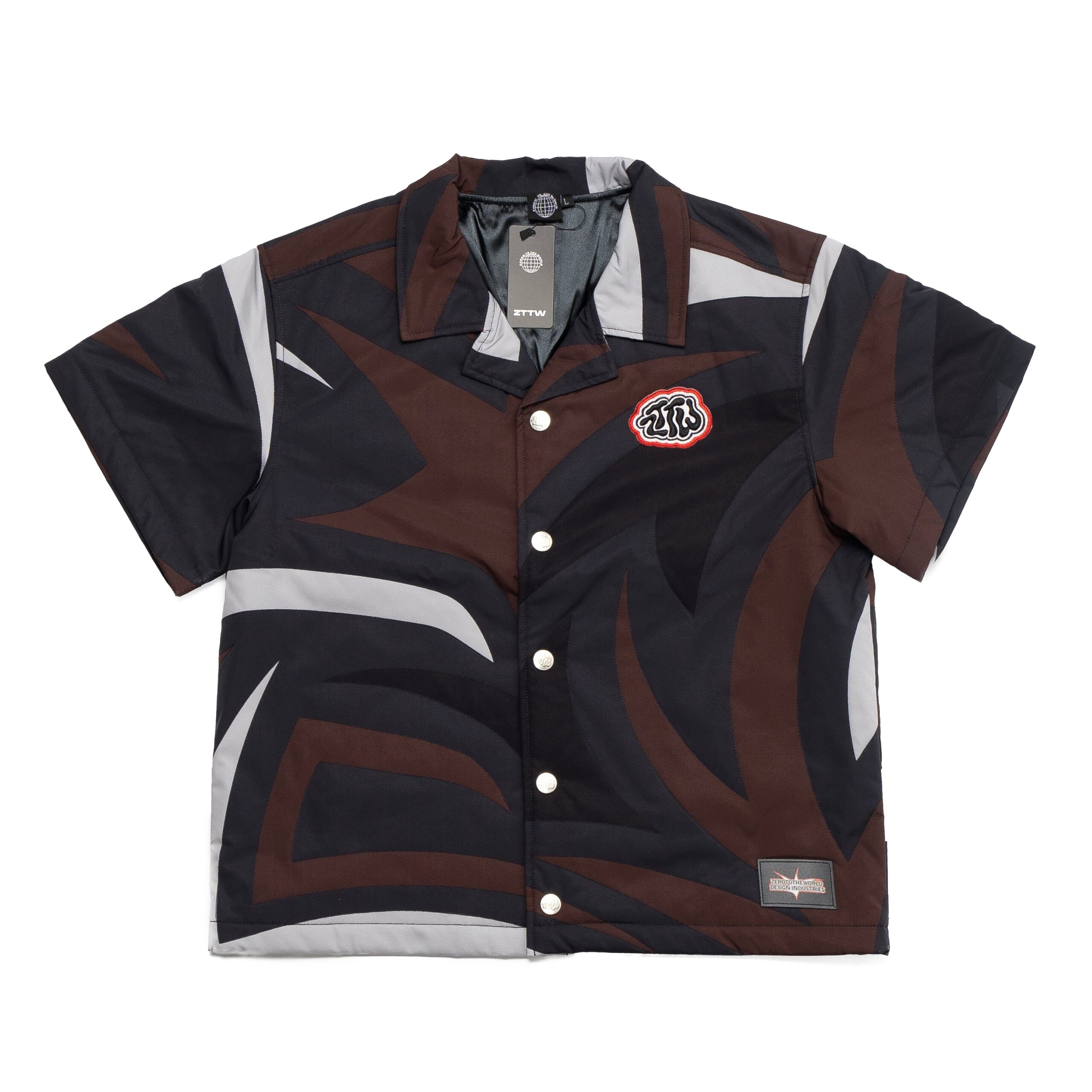 Black camo puffer top