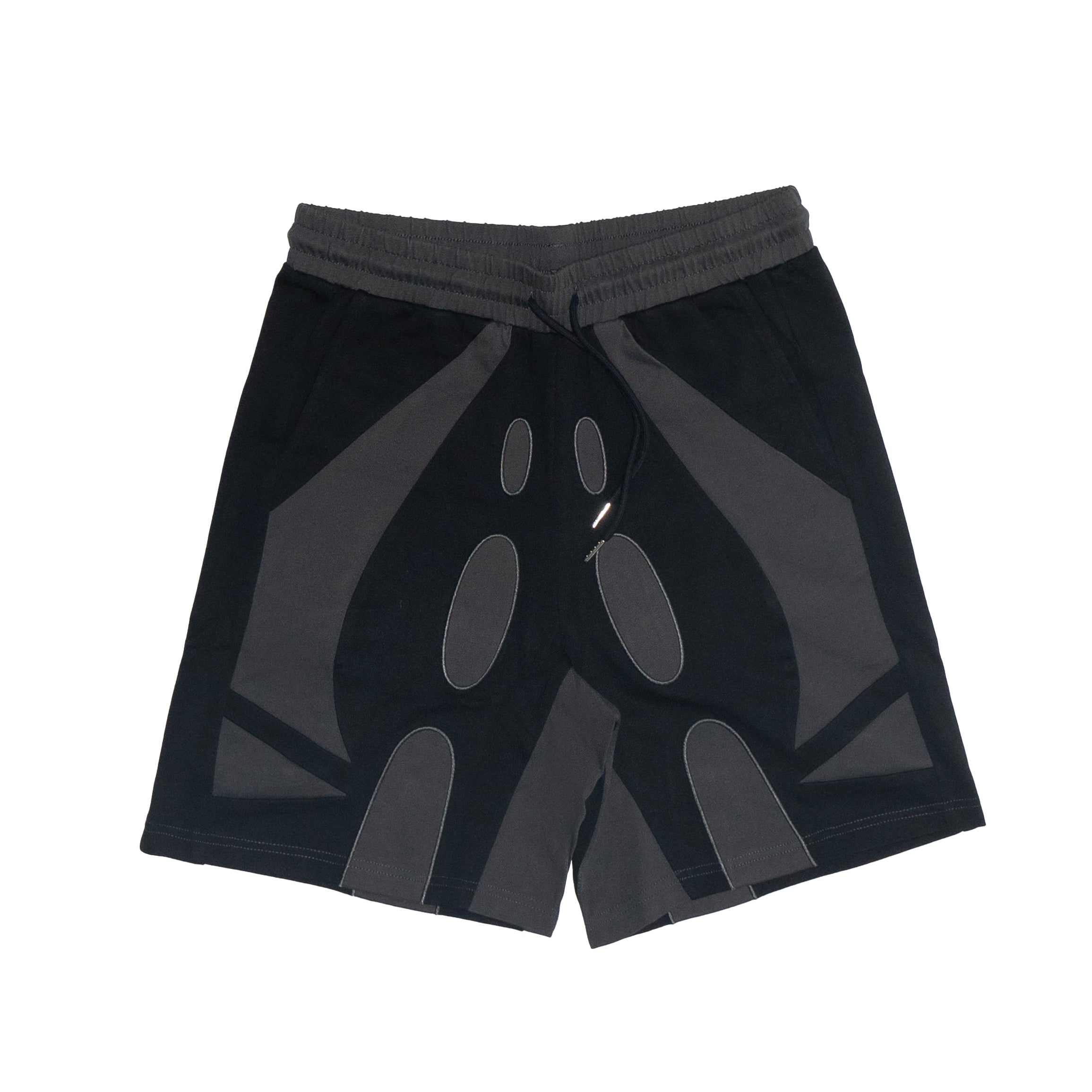 Black Pattern-cut shorts