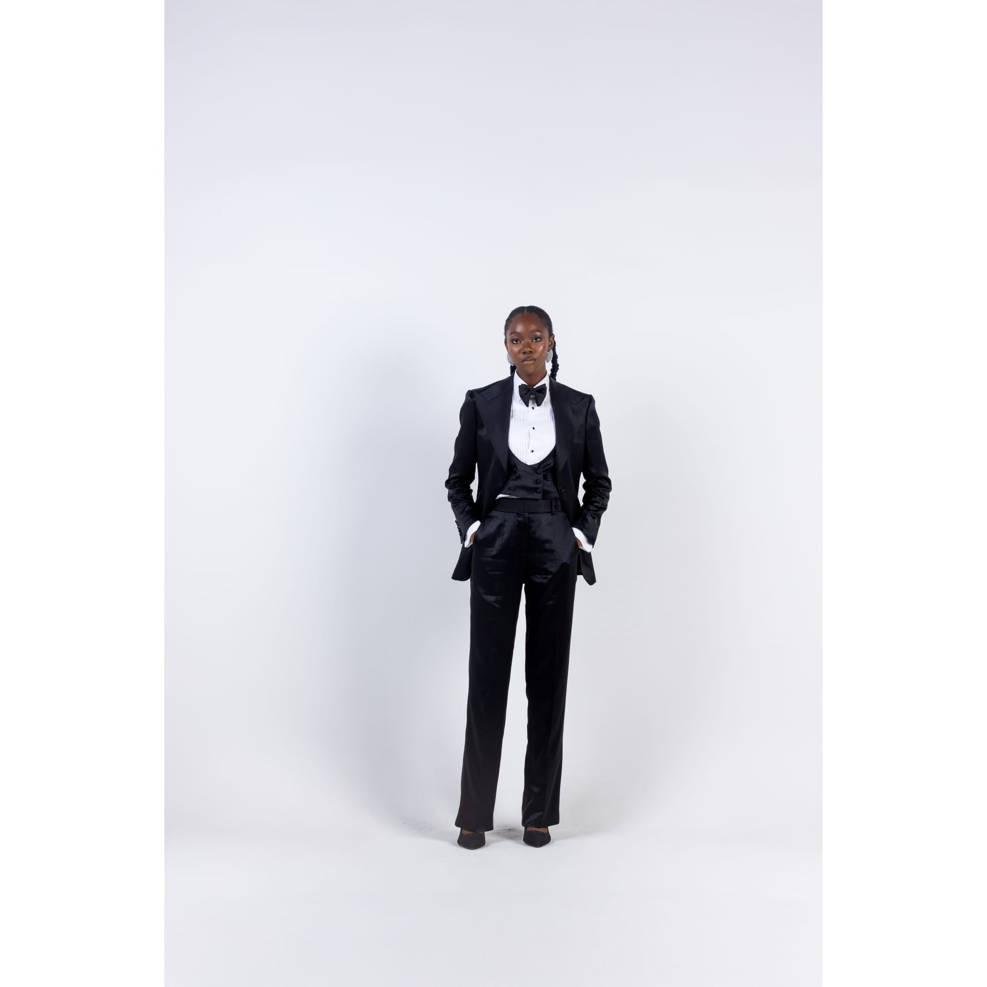 BLACK SILK 3 PIECE TUXEDO