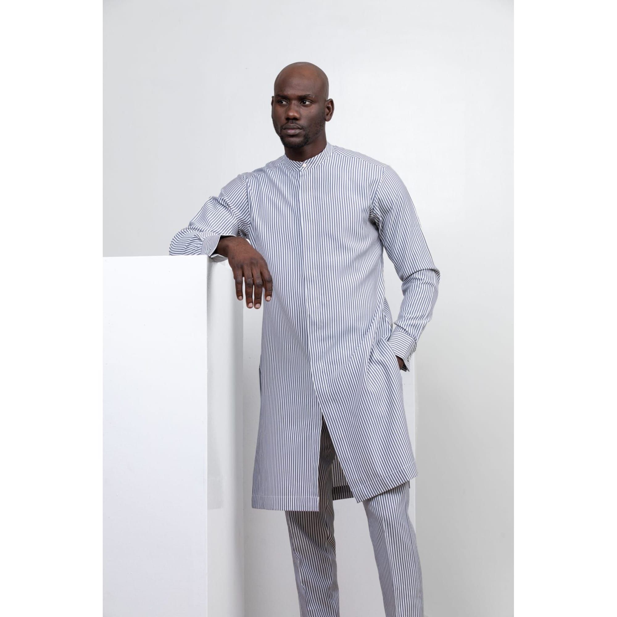STRIPE KAFTAN SHIRT AND TROUSERS