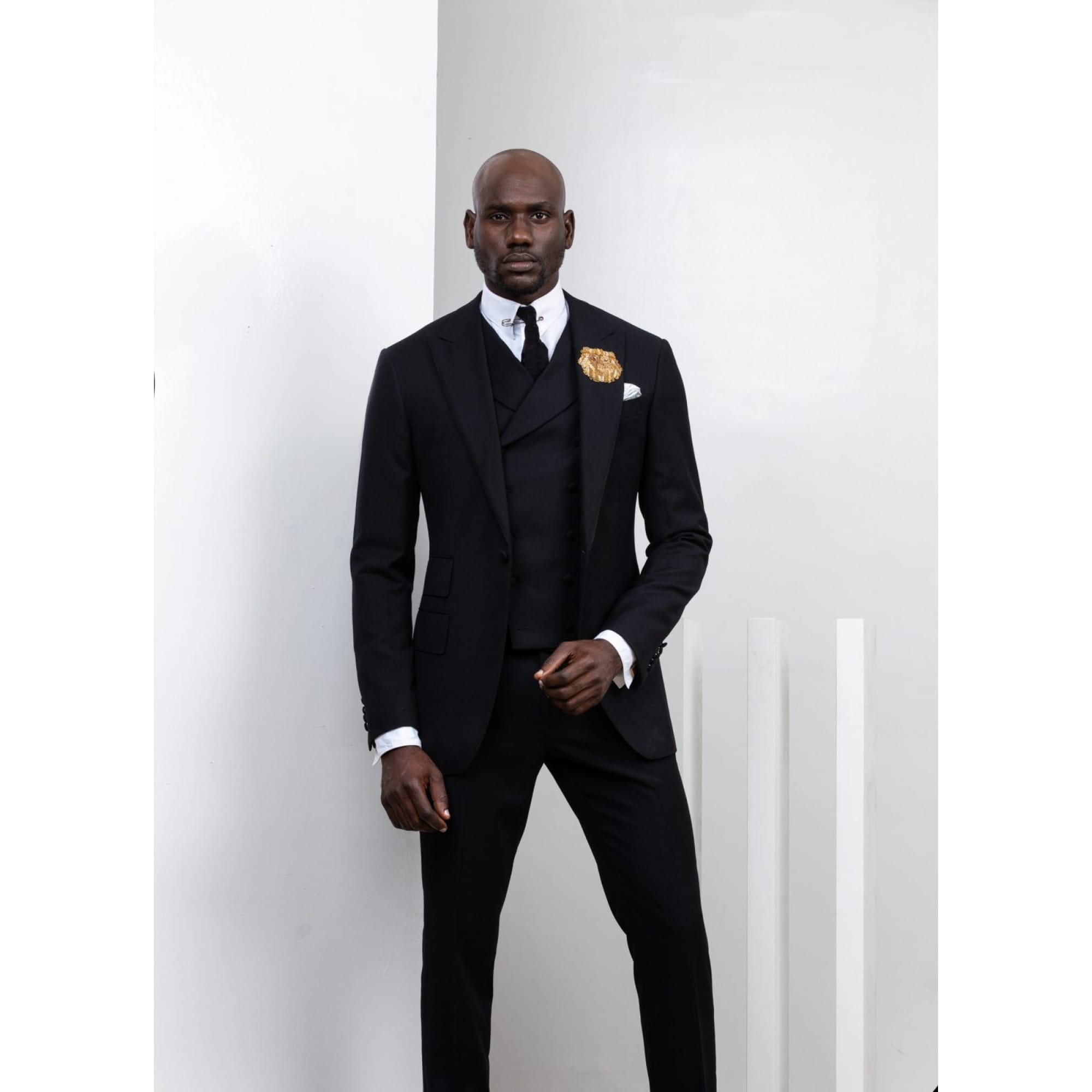 Black three piece suit