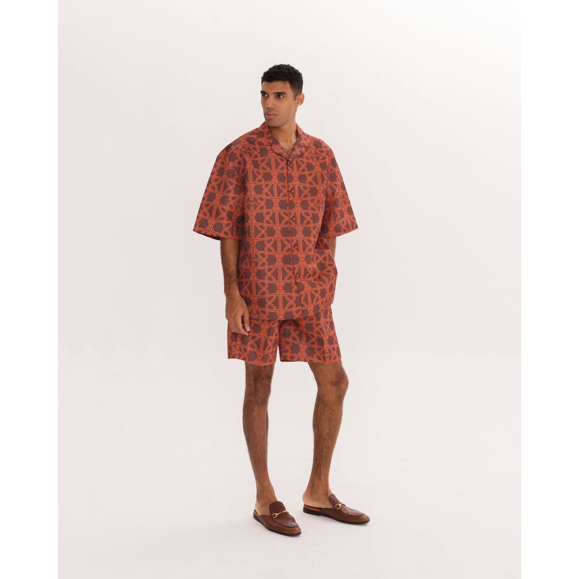 ATAFO LOGO PRINT CUBAN SHIRT SET