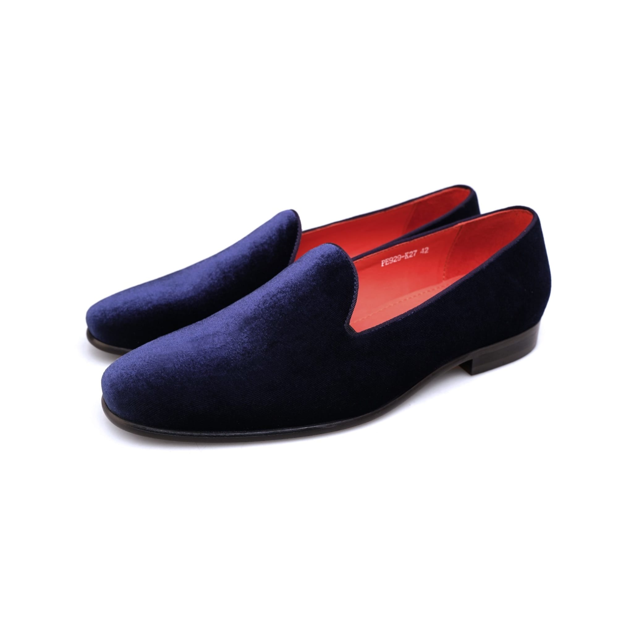 NAVY BLUE VELVET SLIPPERS