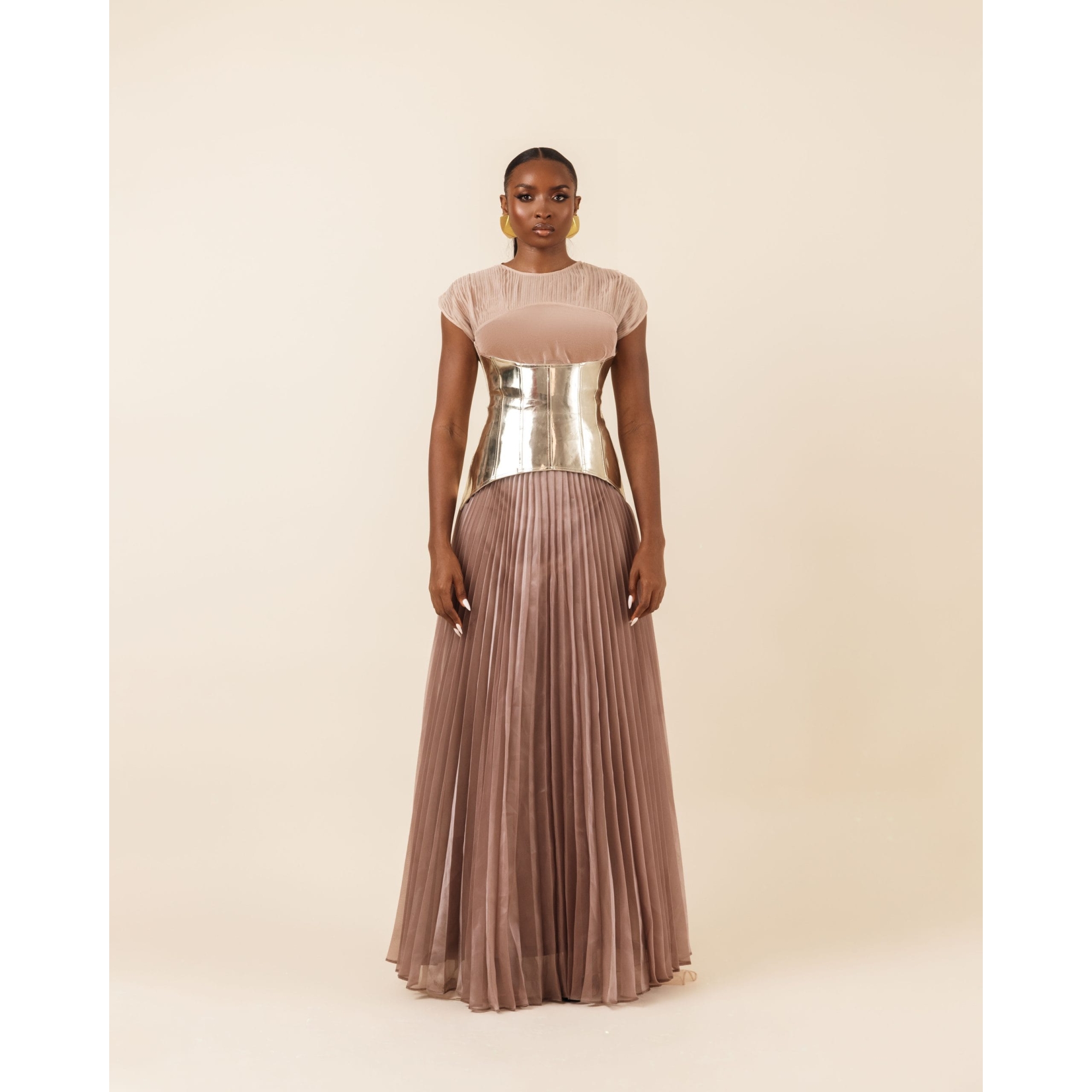 METALLIC GOLD CORSET BELT