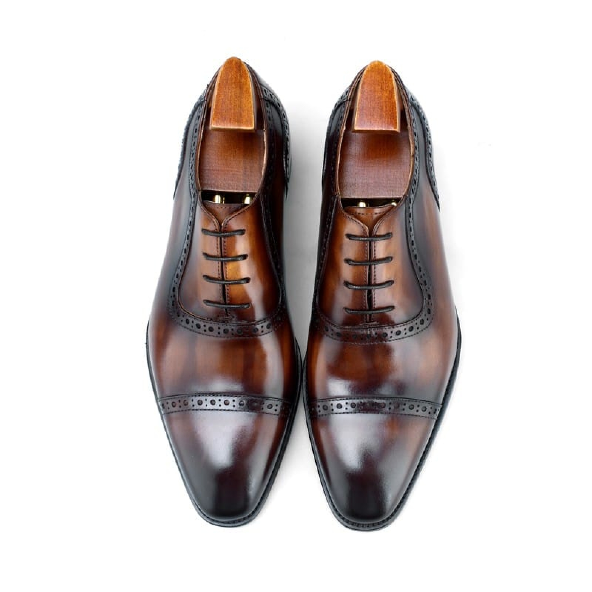 Brown Lace-up Oxford Calf Leather
