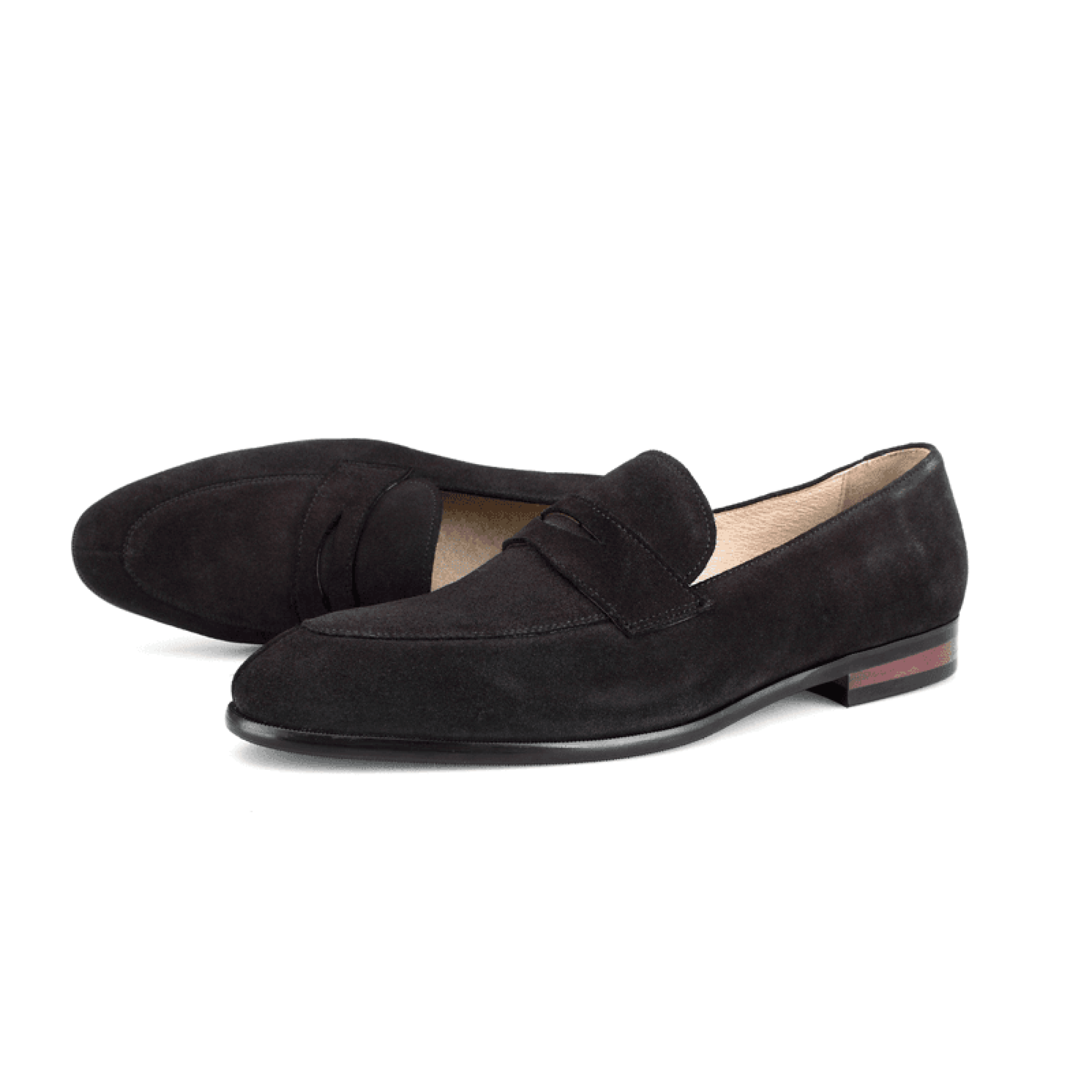 Black Penny Loafer Calf Suede