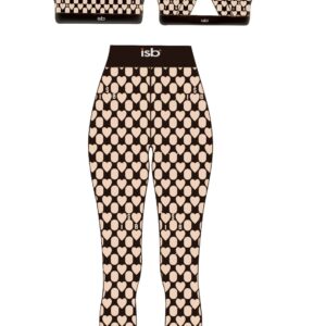 ISB Monogram Ladies Leggings / Crop Top Set Brown