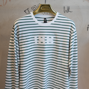 ISB Patch 12 is Love Bee Embossed Longsleeves Tshirt Round Neck Green Stripe