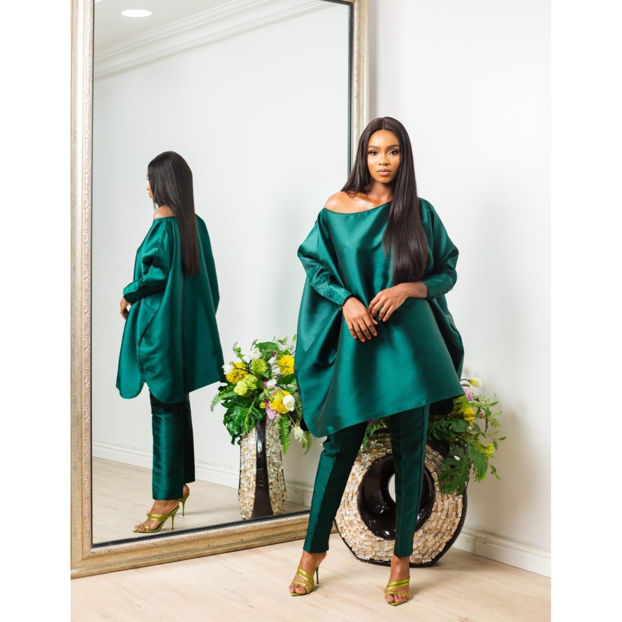 Oma Green Kaftan Set