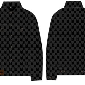 ISB Oversized Monogram Jacquard Denim Carpenter Jacket Long-sleeve