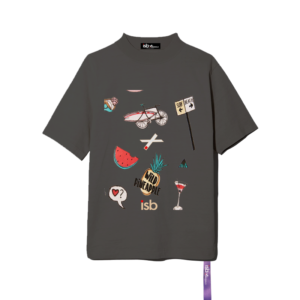 ISB Unisex Turtle Neck T-shirt – Charcoal Paints Design