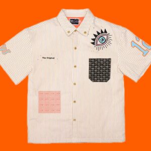 ISB Original Puffer Tshirt/Jacket – Beige With Signature Orange Inner